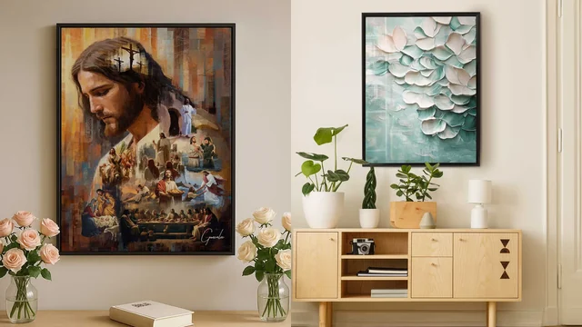 Como decorar aparador de sala (e qual quadro colocar em cima)