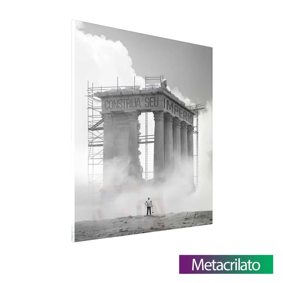 Quadro Construa seu Império com acabamento em metacrilato