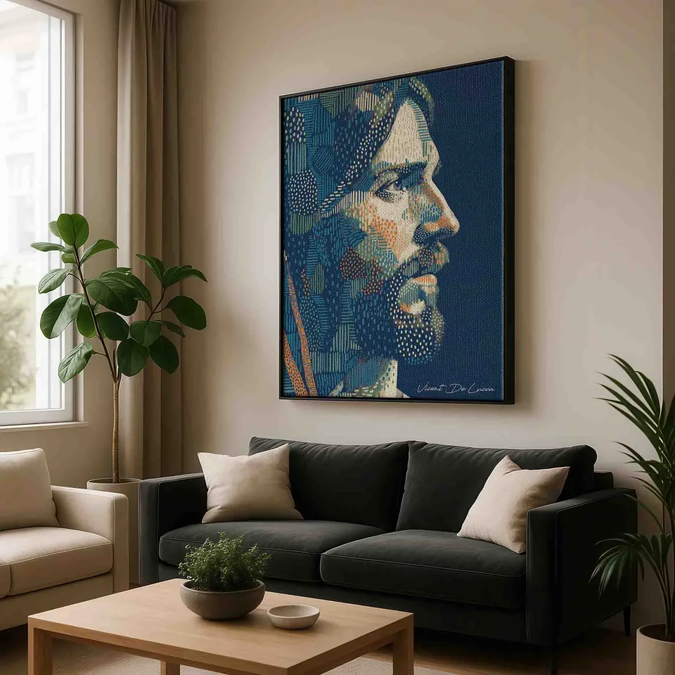 Quadro Cristo em Pontilhart, de Vicent de Lucca — foto 2