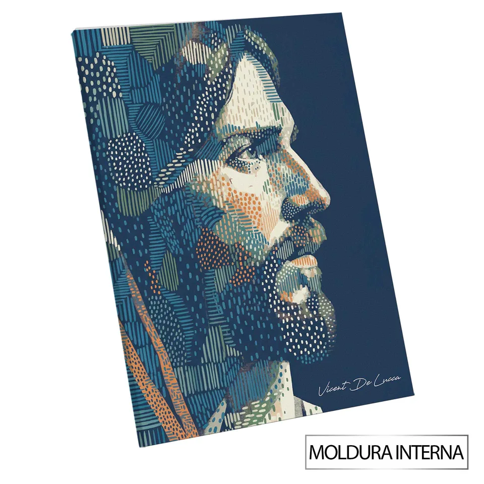 Quadro Cristo em Pontilhart com moldura interna