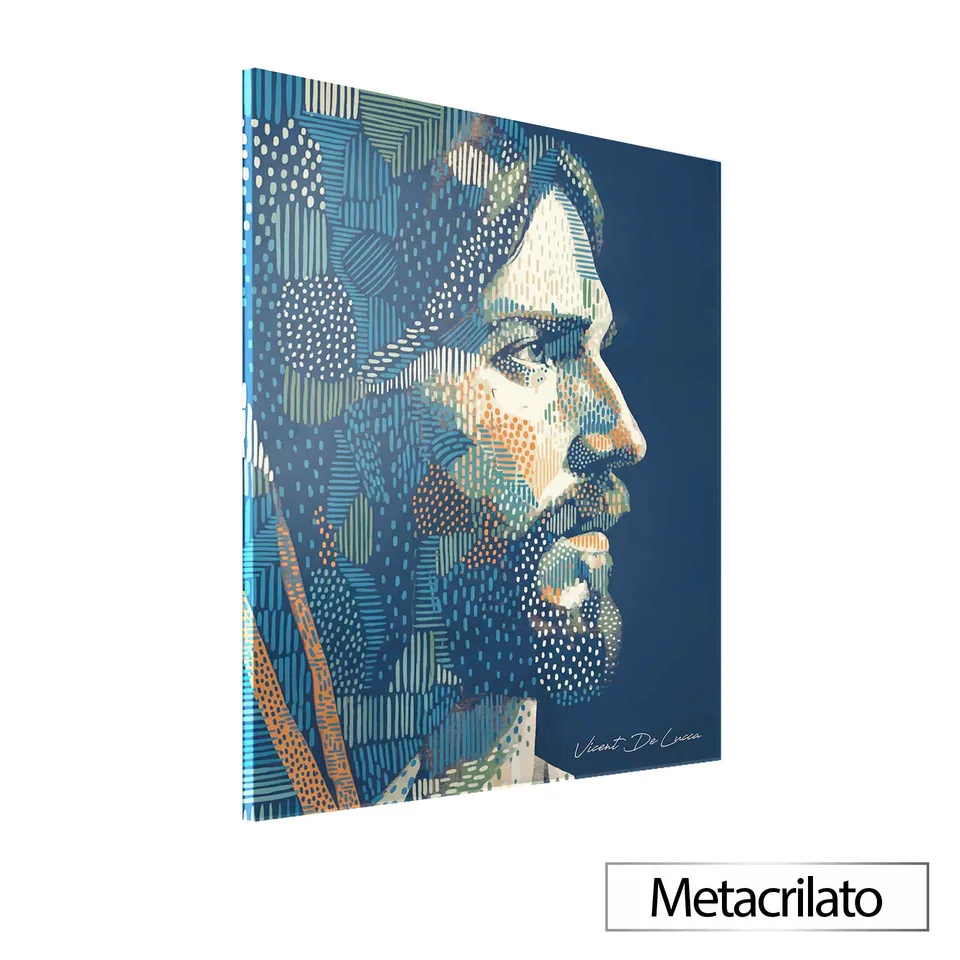 Quadro Cristo em Pontilhart com acabamento em metacrilato