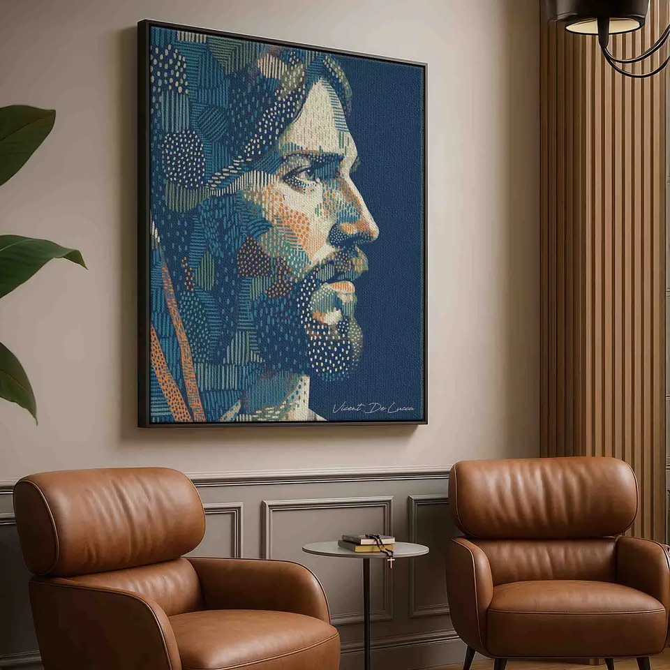 Quadro Cristo em Pontilhart, de Vicent de Lucca — foto 5