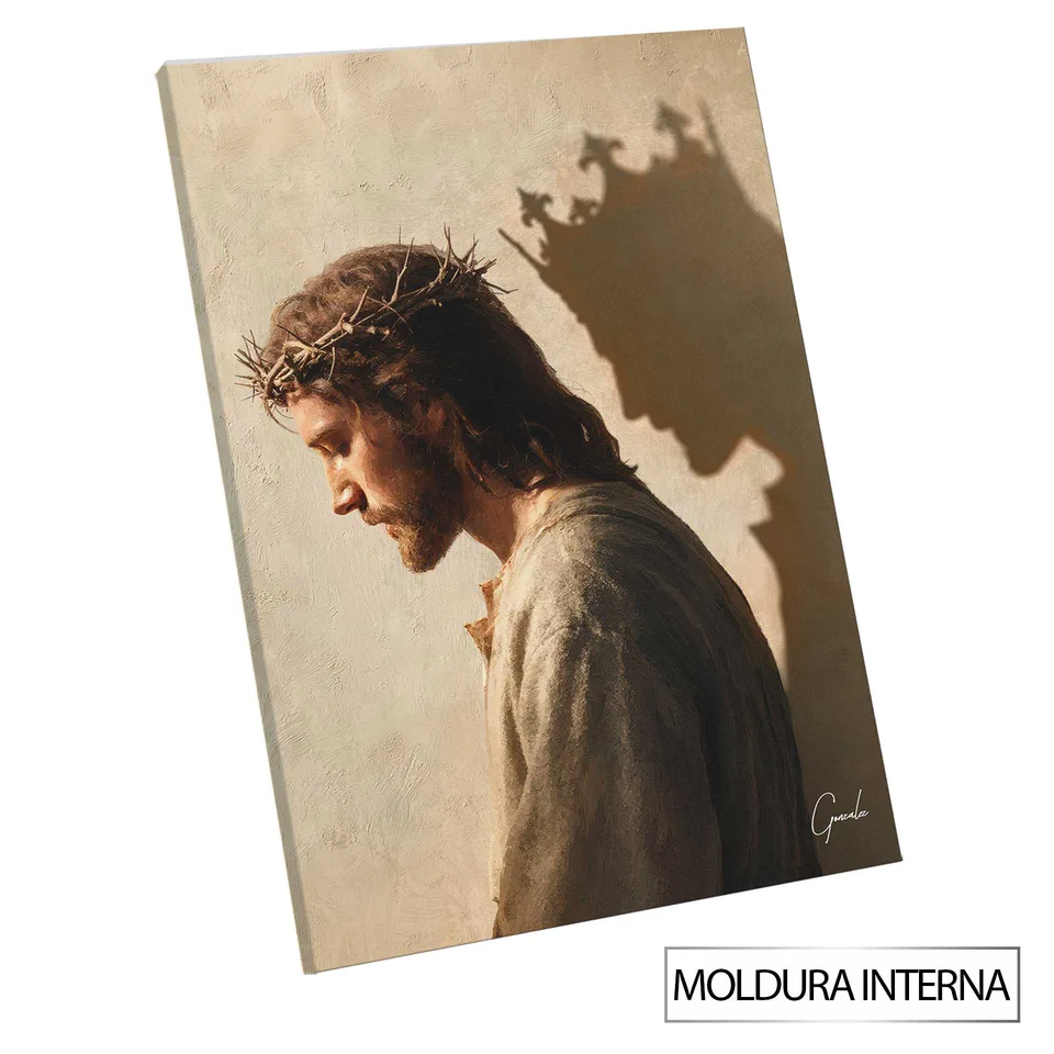 Quadro Jesus, Rei dos Reis — Moldura Interna, Médio 64x48