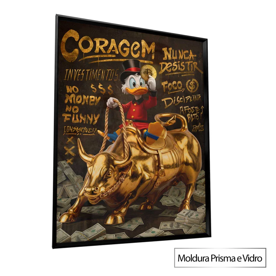Quadro The Duck's Wall Street Grafite Dourado