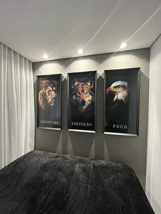 Quadro Disciplina, Execução e Foco Realista 3 Peças na casa de Renan