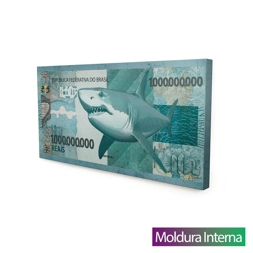Quadro 1 Bilhão de Reais Tubarão — Moldura Interna, Medio 68x34