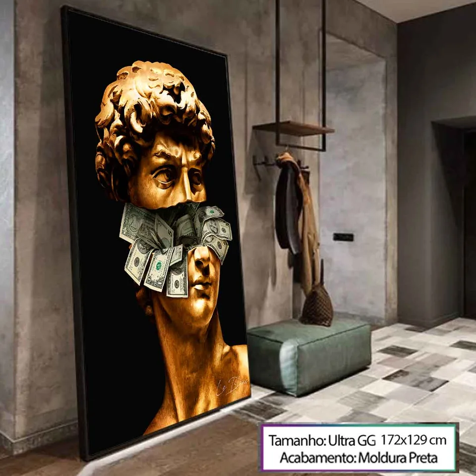 Quadro David Money com moldura de filete preta (foto 11)