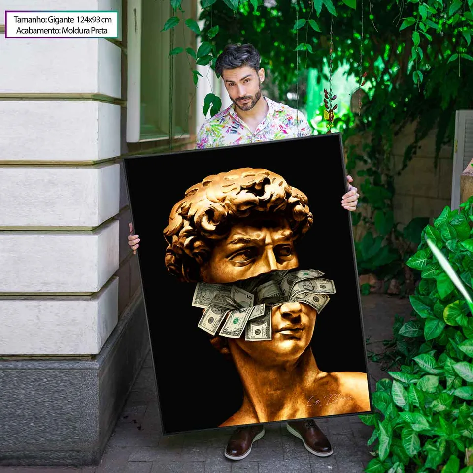 Quadro David Money com moldura de filete preta (foto 17)