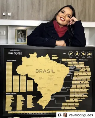 Mapa do Brasil de Raspar Unlocked na casa de Rosimeire Andrade
