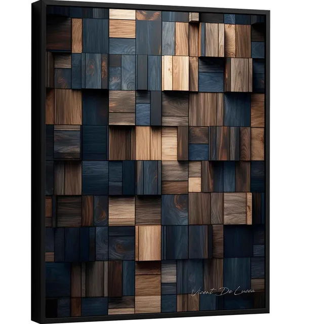 Quadro Abstrato Madeiras Harmoniosas - Escritório de Advocacia | QuadrosDecorativos.com