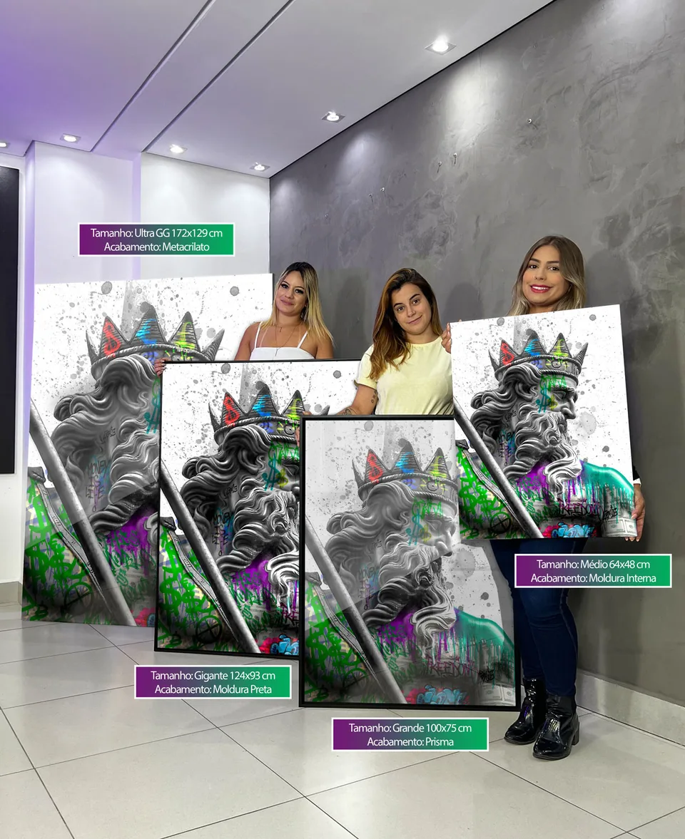 Quadro decorativo Poseidon Grafite Craig