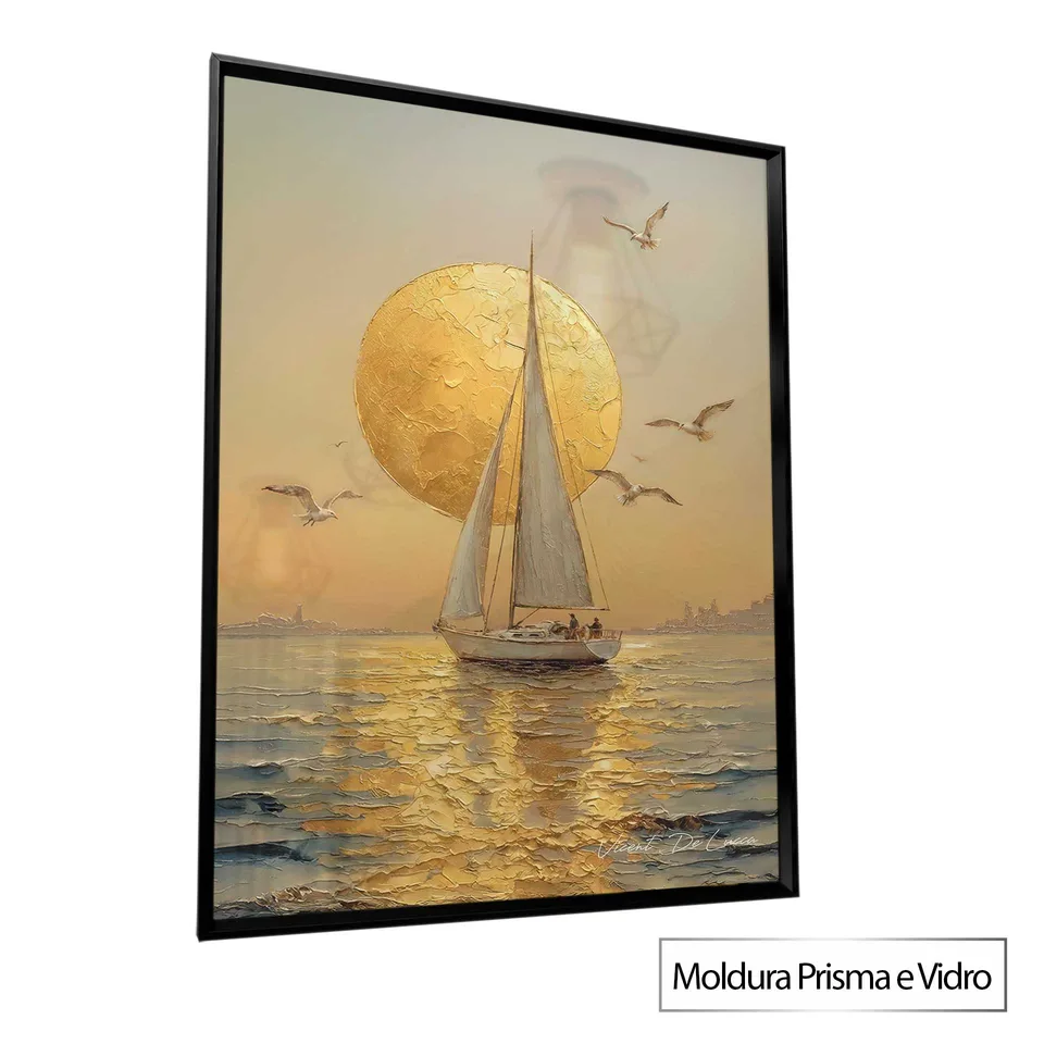 Quadro Destino Iluminado com moldura Prisma e vidro