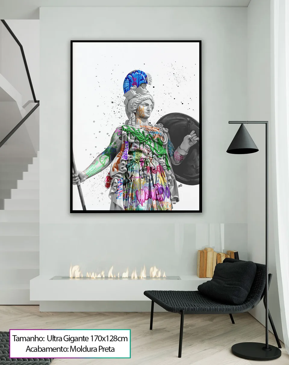 Quadros decorativos Deusa Athena Grafite CRAIG
