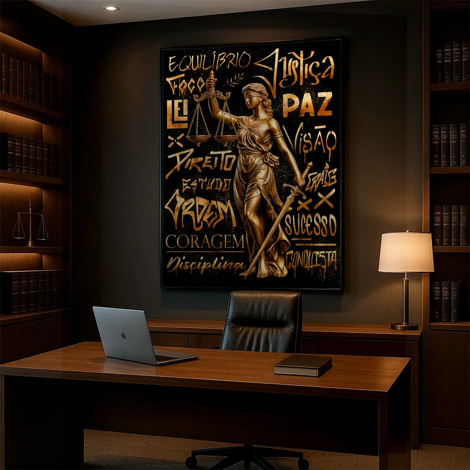 Quadro Deusa da Justiça Grafite Dourado, de CRAIG — foto 4