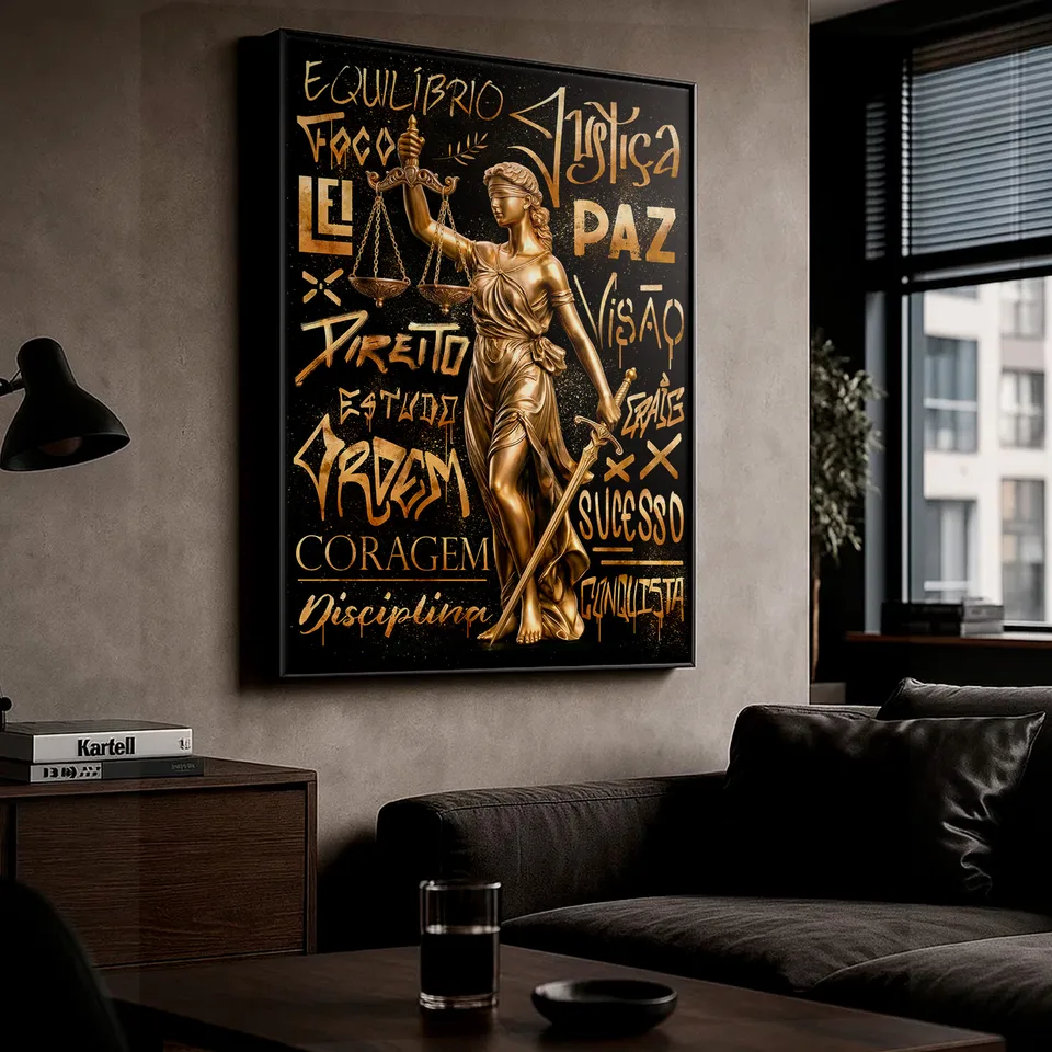 Quadro Deusa da Justiça Grafite Dourado, de CRAIG — foto 5
