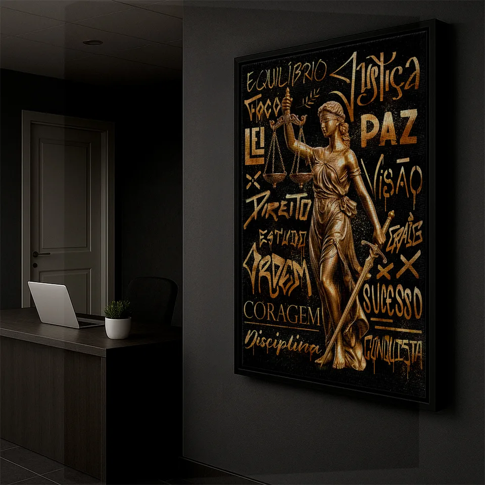 Quadro Deusa da Justiça Grafite Dourado, de CRAIG — foto 7