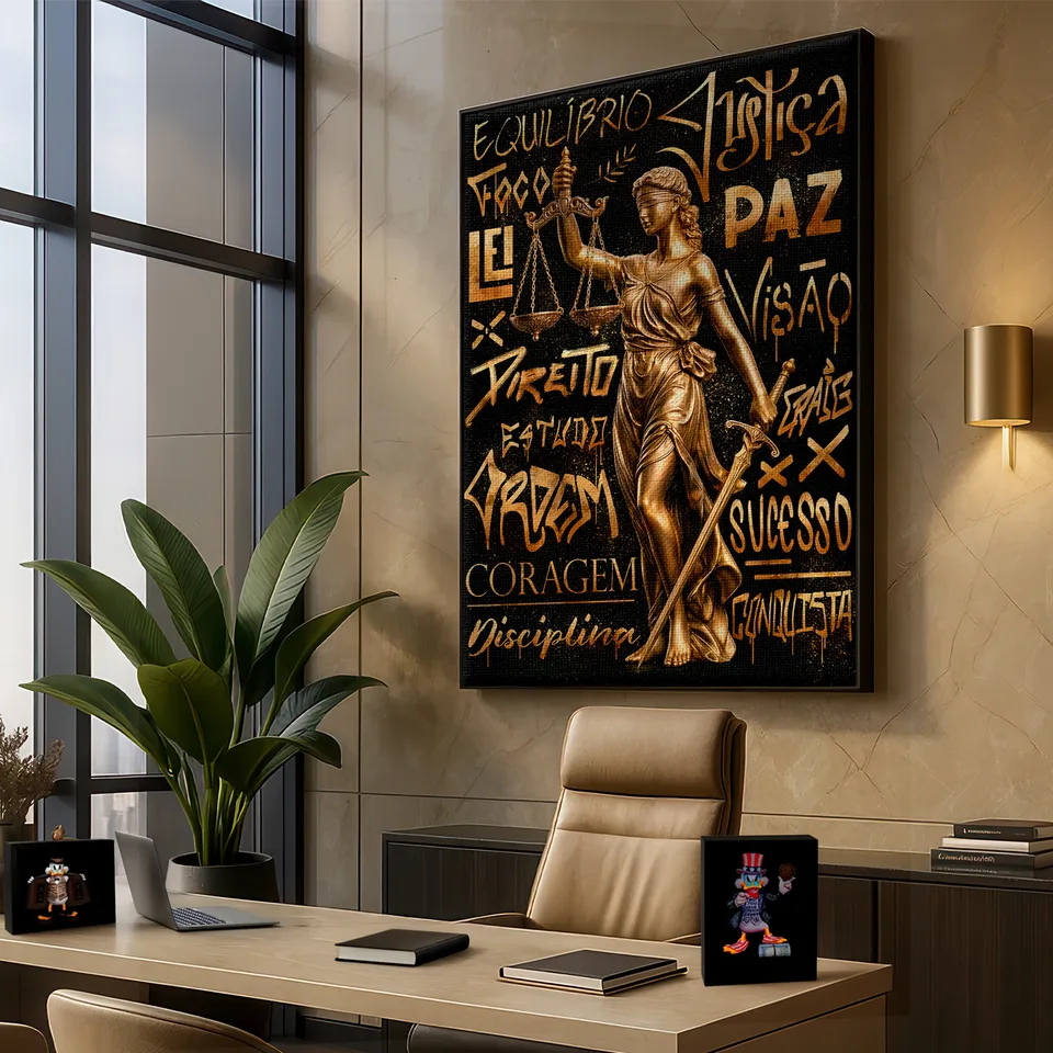 Quadro Deusa da Justiça Grafite Dourado, de CRAIG — foto 8