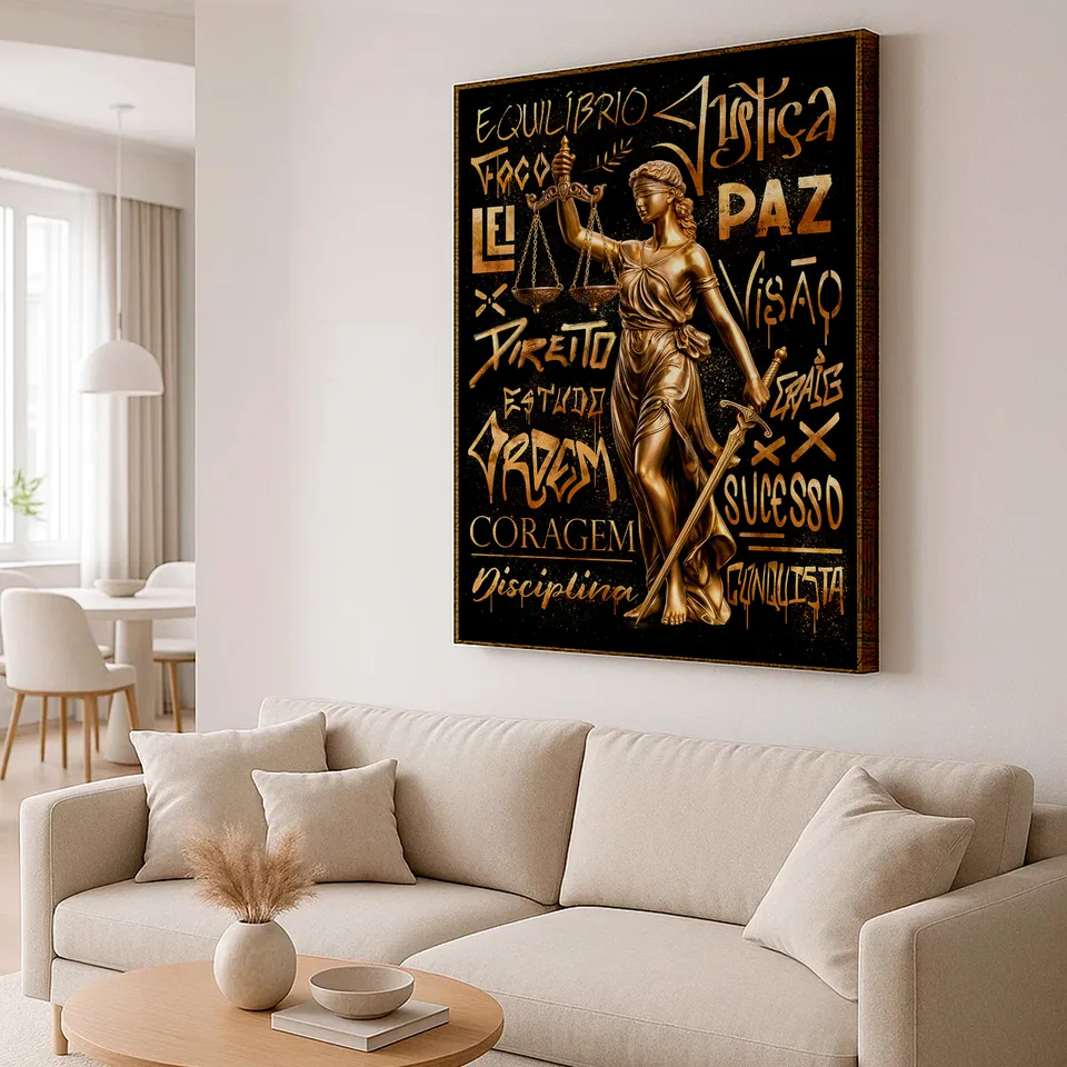 Quadro Deusa da Justiça Grafite Dourado, de CRAIG — foto 9