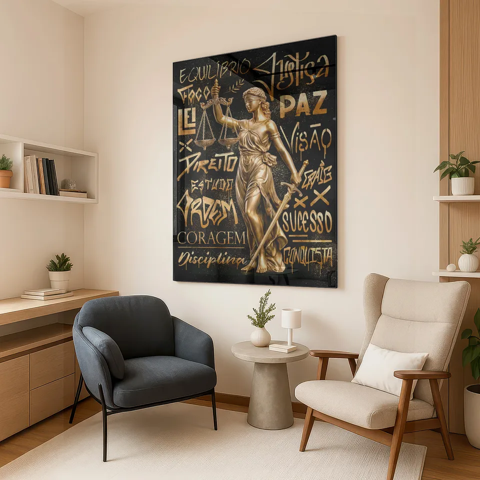 Quadro Deusa da Justiça Grafite Dourado, de CRAIG — foto 10