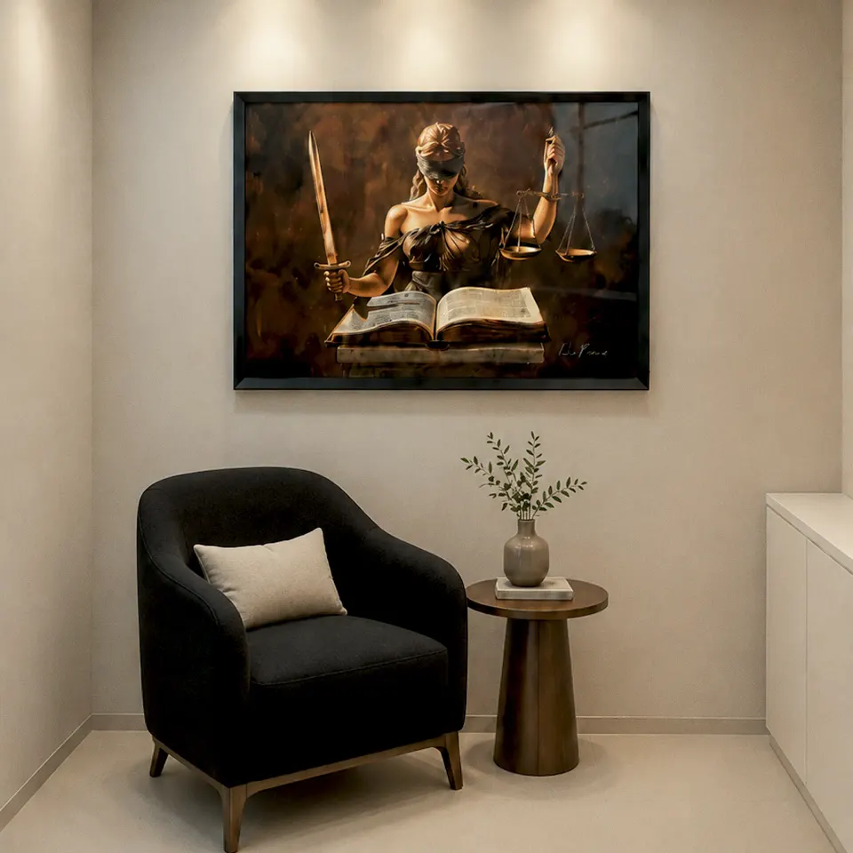 Quadro Deusa Themis e as Escrituras da Lei, de Le Roux — foto 7