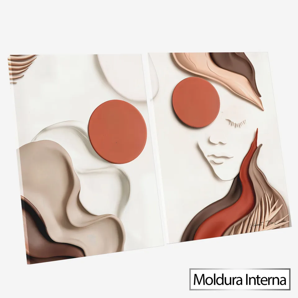 Quadro Beleza Boho 2 Peças — Moldura Interna, Médio 64x48