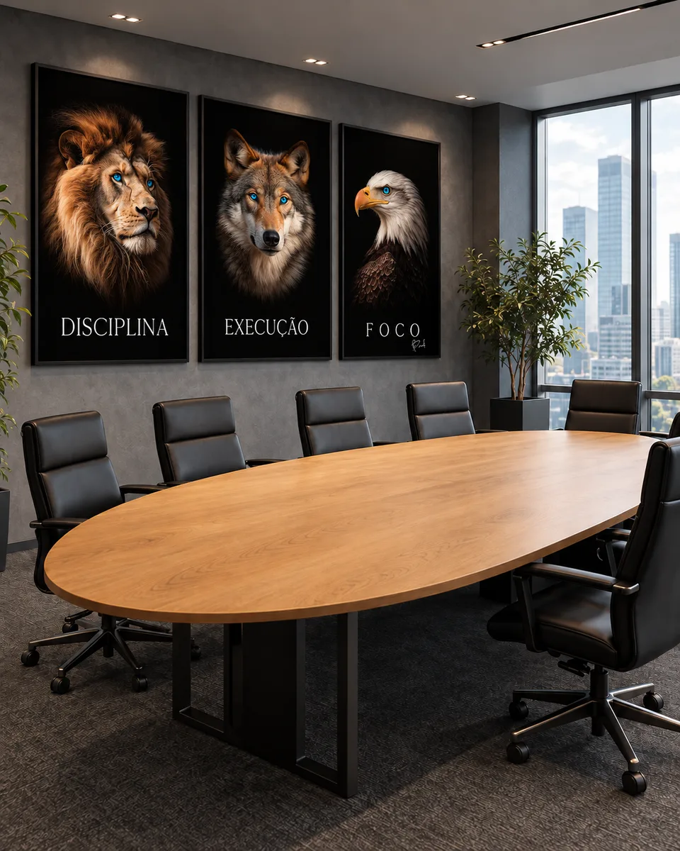 Quadro Disciplina, Execução e Foco Realista 3 Peças — foto 10