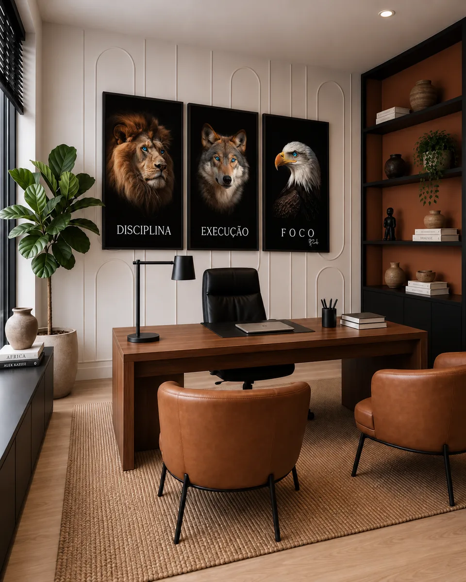 Quadro Disciplina, Execução e Foco Realista 3 Peças — foto 11