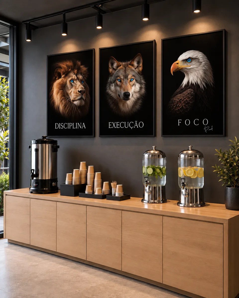 Quadro Disciplina, Execução e Foco Realista 3 Peças — foto 12
