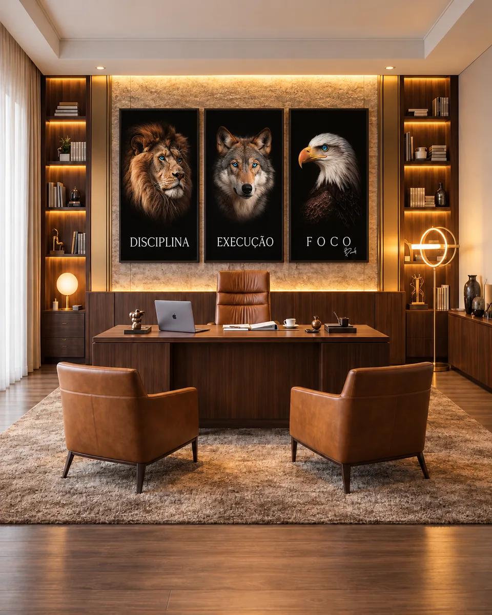 Quadro Disciplina, Execução e Foco Realista 3 Peças — foto 15