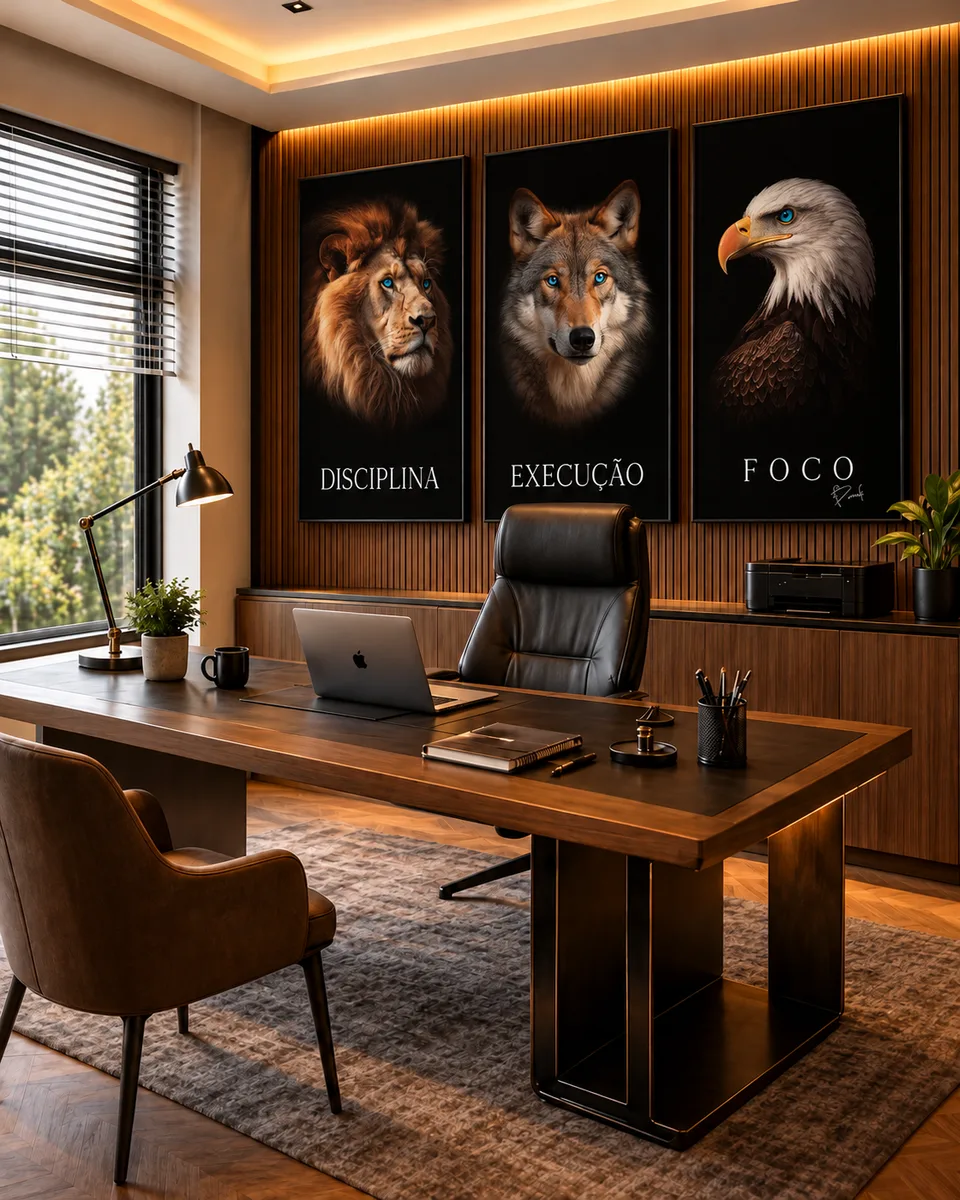 Quadro Disciplina, Execução e Foco Realista 3 Peças — foto 4