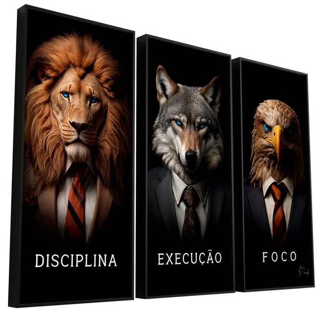 Quadro Disciplina, Execução e Foco Traje a Rigor 3 peças