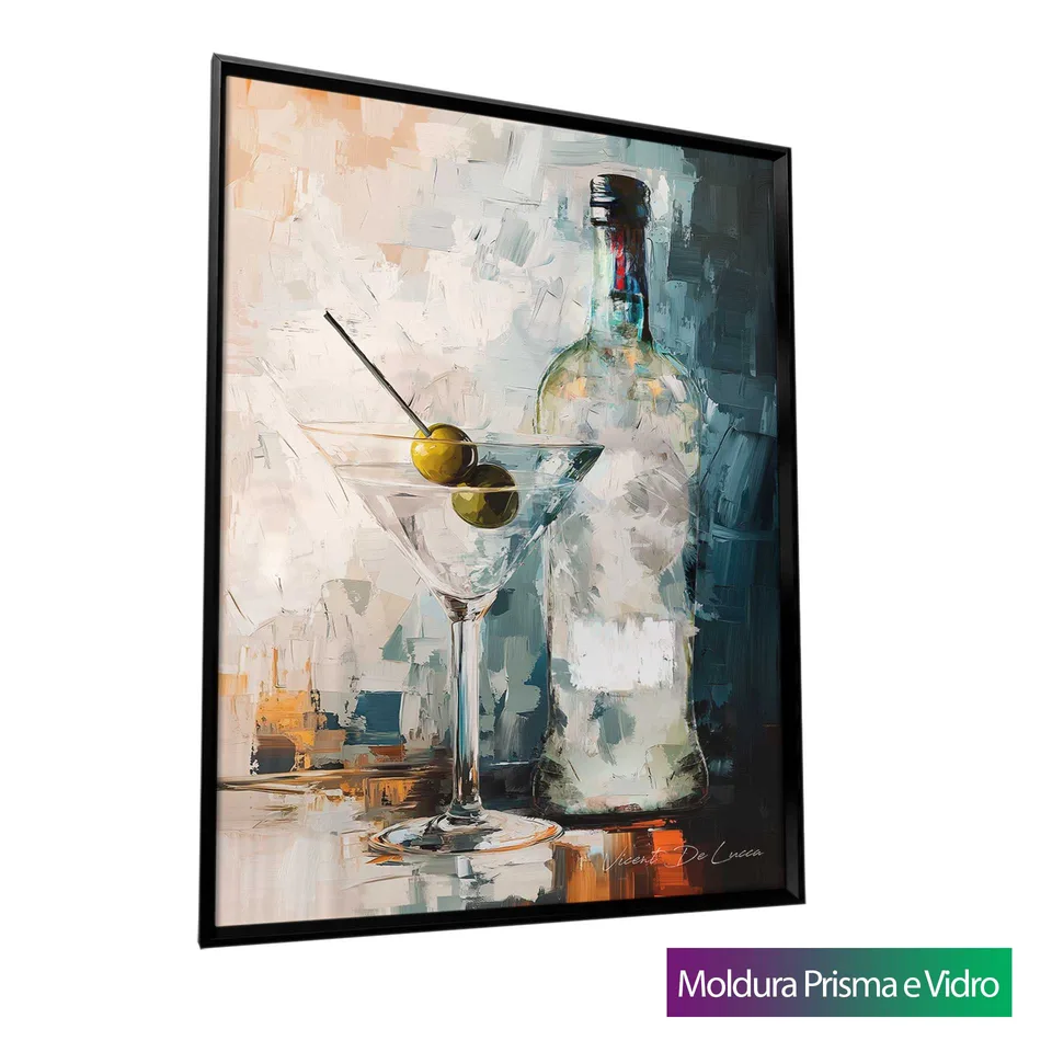 Quadro Dry Martini com moldura Prisma e vidro