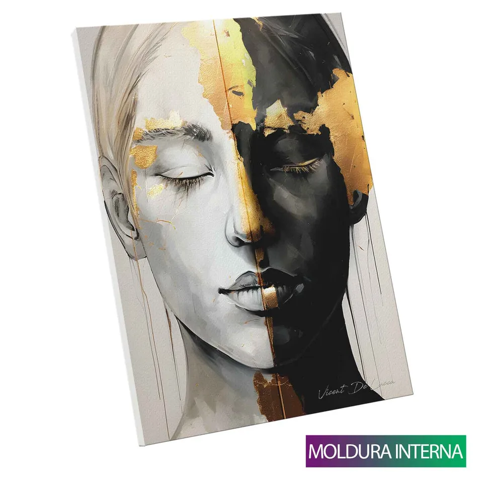 Quadro Dualismo Elegante com moldura interna