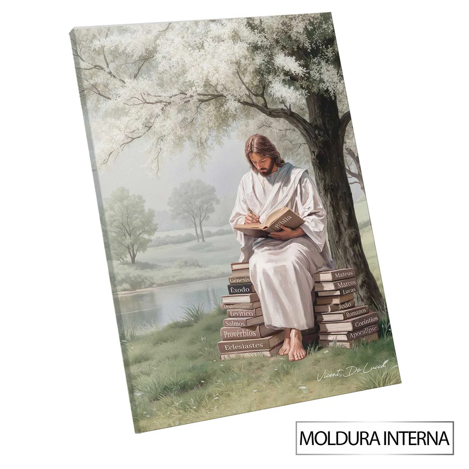 Quadro Cristo Fonte do Conhecimento — Moldura Interna, Médio 64x48