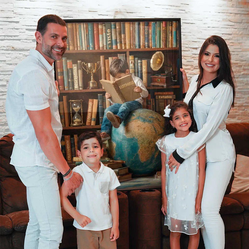quadro um mundo de conhecimento — perspectiva frontal completa