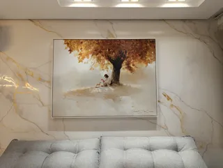 Quadro O Acolhimento de Cristo - Coleção Minimalista na casa de Larissa Monteiro
