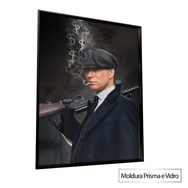 Quadro Blinders com moldura Prisma e vidro, visto de lado