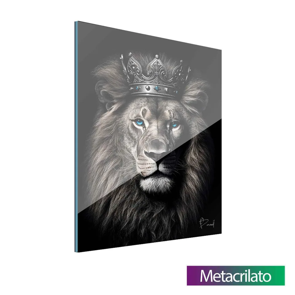 Quadro leão soberano - variação prisma vertical