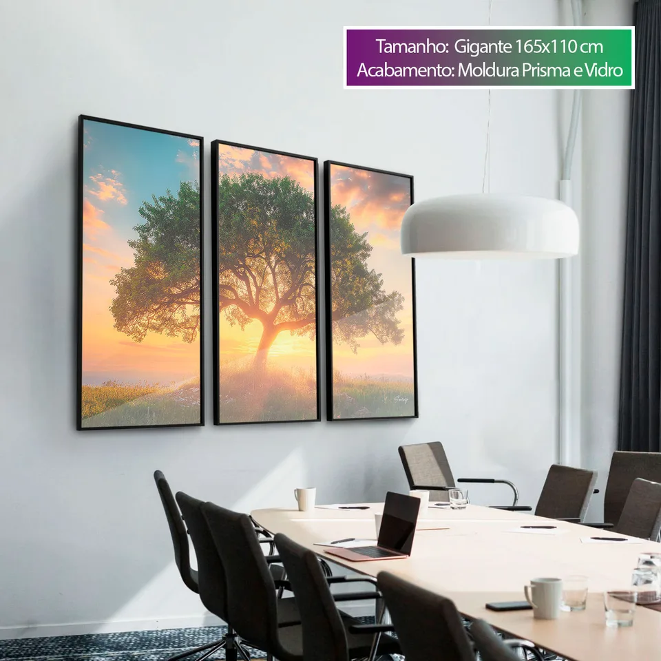 8958 Quadro Árvore ao Entardecer 3 Peças (6)