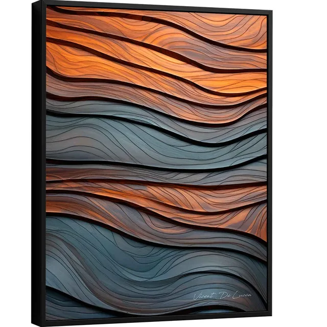 Quadro Abstrato Ondas Amadeiradas - Quadros Abstratos | QuadrosDecorativos.com