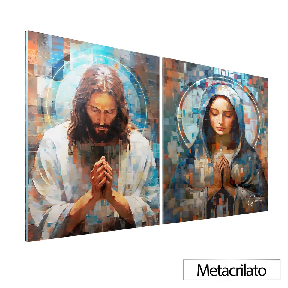 8741 Quadro Jesus e Maria Grid Art 2 Peças (6)