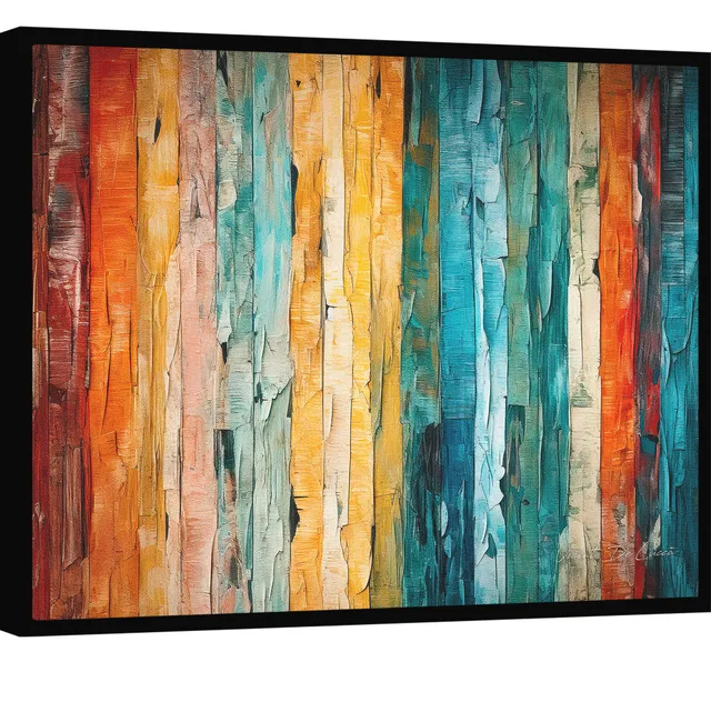 Quadro Abstrato Madeiras Coloridas - Quadros Abstratos | QuadrosDecorativos.com
