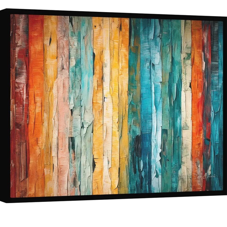 Quadro Abstrato Madeiras Coloridas - Quadros Abstratos | QuadrosDecorativos.com