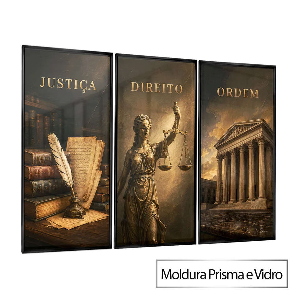 Quadro Os Pilares da Justiça 3 Peças