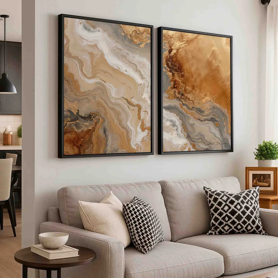 agua ouro detalhe — moldura preta com texturas abstratas por Vicent