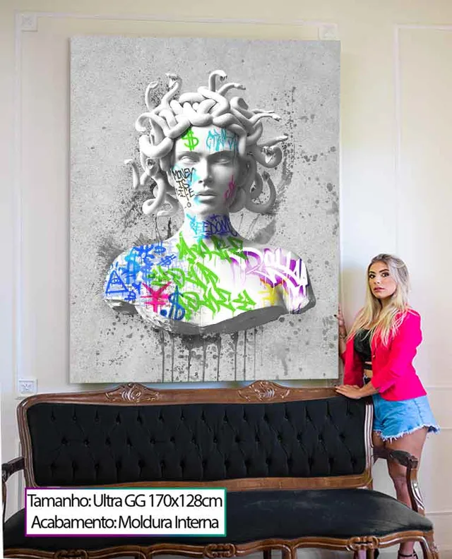Quadro Medusa Grafite CRAIG — Moldura Interna, Médio 64x48