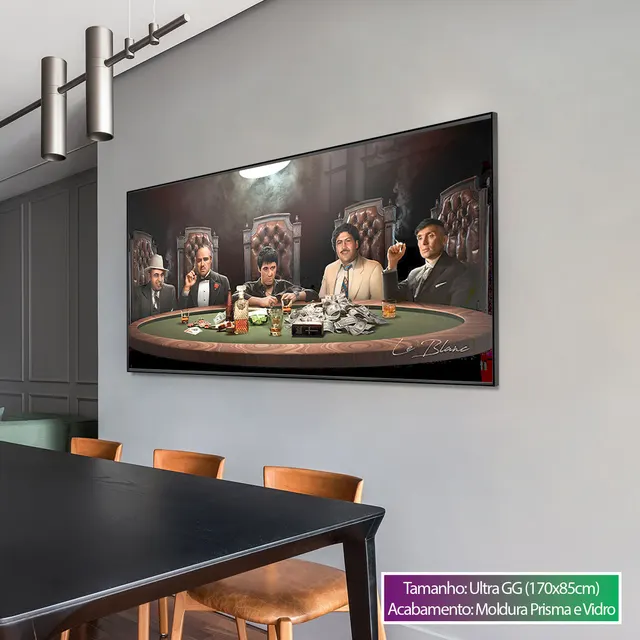 Quadro Mesa de Gângsters acima de mesa de jantar escura