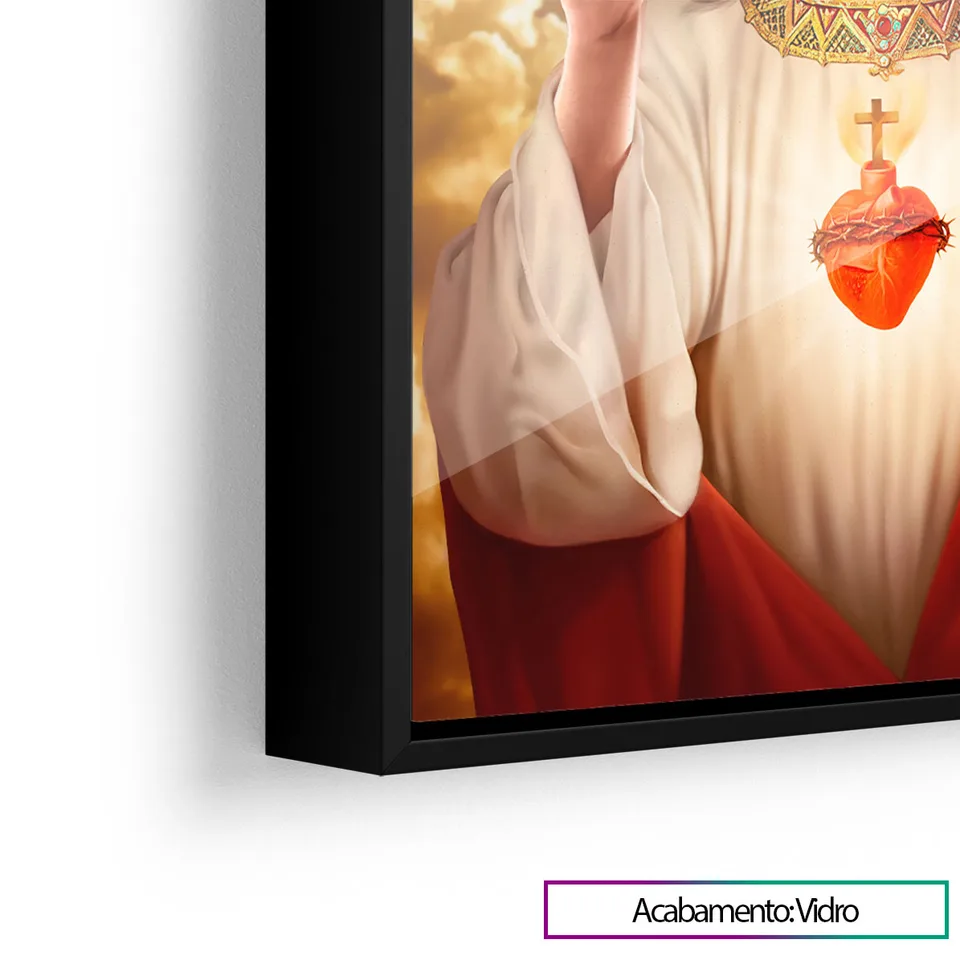 Quadro Sagrado Coração de Jesus - versão horizontal parede