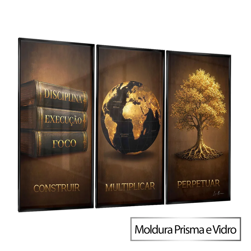 Quadro Pilares da Riqueza 3 Peças