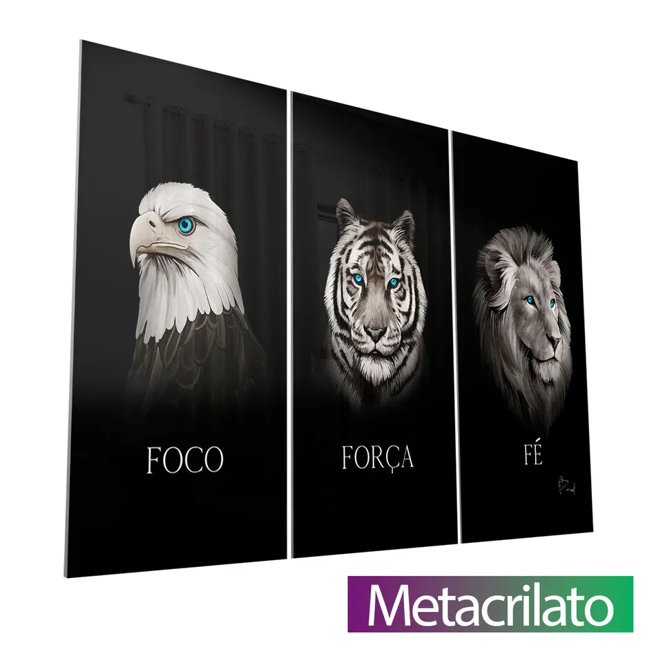 Quadro Foco, Força e Fé 3 Peças — foto 12